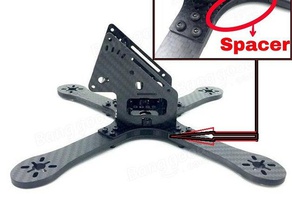 ge220 replacement 5mm spacer fc screw holes removed rc vehicles baseplate drone fpv quadcopter 3d print model - Mito3D