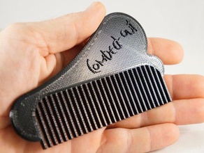palmer peigne 3d de l'imprimante accessoires beardcomb delukart les poils du visage cheveux-peigne à cheveux 3d print model - Mito3D