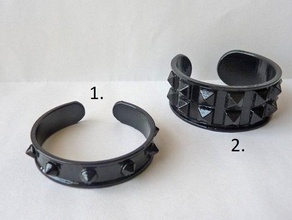 spiked cuffs bracelets 3d print model - Mito3D