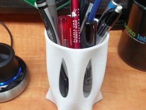 warped archi i contenitori tazza fluido titolare nosupport organico pen matita portapenne penna onda 3d print model - Mito3D