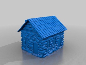 my customized parametric miniature game stone house 2 games 3d print model - Mito3D