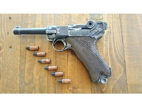 full replica po8 luger 3d printing gun pistol 3d print model - Mito3D