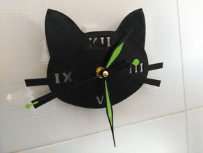 gato reloj decoración 3d print model - Mito3D