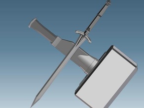 kirkhammer Requisiten bloodborne Schwert trick Waffe 3d print model - Mito3D