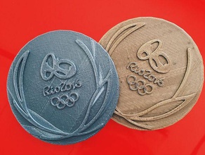 jeux olympiques médaille de rio, en 2016 les pièces monnaie badges 3d print model - Mito3D