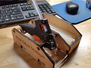 hot glue gun holder mkii tool holders boxes holster lasercut 3d print model - Mito3D