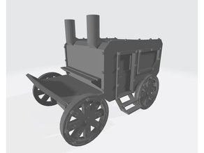 28mm carriage v1 finished vehicles 30mm cikkirock miniature pathfinder steampunk western 3d print model - Mito3D