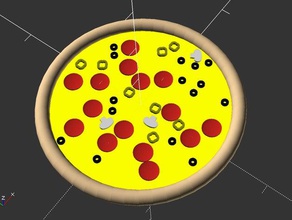 parametrik pizza gıda iç peynir crust customizer jalapeno mantar zeytin pepperoni 3d print model - Mito3D