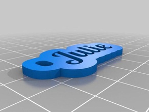 julie keyring keychains customized 3d print model - Mito3D