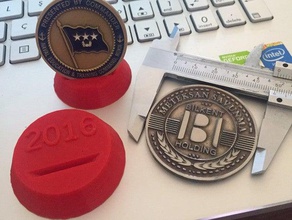 customizable coin stand coins badges holder openscad 3d print model - Mito3D