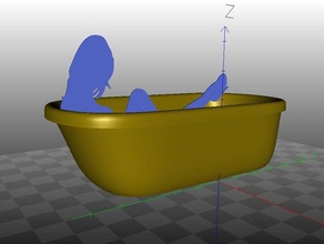 sujo casa de bonecas divertido banheira modelo móveis 3d print model - Mito3D