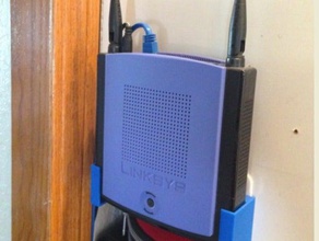linksys wrt150n router wifi colocar en la pared de montaje equipo 3d print model - Mito3D