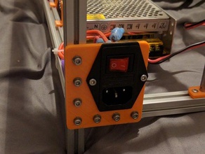 iec interrupteur douille coffret à fusibles 1515 3 d de l'imprimante pièces openbeam 3d print model - Mito3D