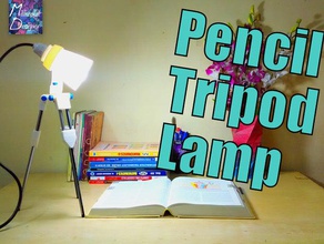 pencil tripod led lamp diy projects designproject lamps lampshade light makeredchallenge2 makered 20 print tinkercad 3d print model - Mito3D