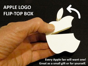 apple logo flip-top box household print place iphone color computer designer endstop fun gift hinged holder home imac 5 4 6 4s laptop mobile phone office organisation organization present printrbot secret container small spaceship 3d print model - Mito3D