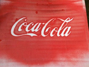 a coca-cola estêncil sinais logotipos 3d print model - Mito3D