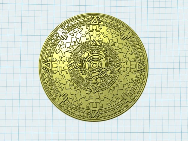azteca medalla 2d arte 3D print model - Mito3D