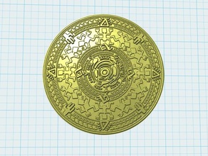asteca medalha 2d arte 3d print model - Mito3D