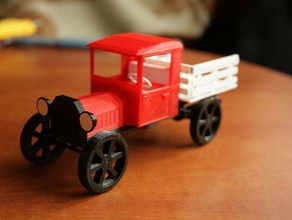 old flatbed truck vehicles toy model 3d print model - Mito3D