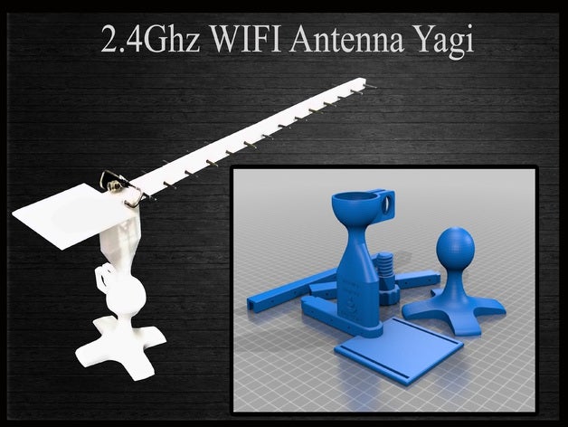 24ghz wifi antenna yagi computer 3D print model - Mito3D