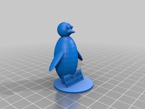 custom text penguin 3d printing 3d print model - Mito3D