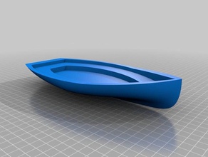 simple casco de la embarcación bote remos vehículos paseos en los barcos rc barco barquito juguete 3d print model - Mito3D