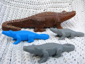 alligator wood carving scans replicas 3d print model - Mito3D