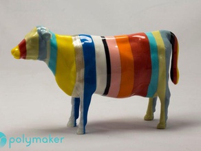 polysmoooooth cow art 3d print model - Mito3D