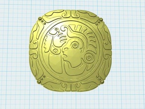 aztec médaille 3 2 d l'art 3d print model - Mito3D