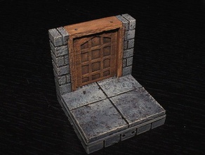 openforge 20 cut stone square door toy game accessories dnd tiles dungeon miniatures openforge2 pathfinder rpg tabletop 3d print model - Mito3D