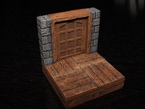 openforge 20 tudor stone door toy game accessories dnd tiles dungeon miniatures openforge2 pathfinder rpg tabletop tavern terrain wood 3d print model - Mito3D