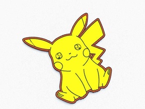 pokemon pikachu conception de badge 2d art chiffres aller 3d print model - Mito3D