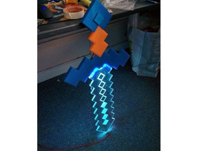 light-up minecraft style épée jeux costumechallenge arduino cosplay lightitup neopixel radio 3d print model - Mito3D