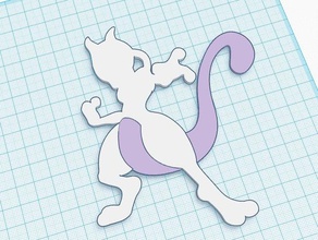 pokemon mewtwo art 2d pokemongo pokemon ir 3d print model - Mito3D