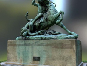 la lucha de serpiente exploraciones las réplicas La impresión en 3d scan fighter hero horse myth mythology naked nordic nude scandinavian sculpture statue valkyrie woman 3d print model - Mito3D