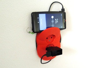zócalo de soporte para teléfono del cargador hogar 3d print model - Mito3D