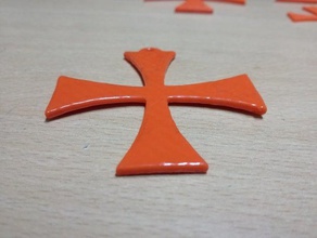 cruz dos templários colar 2d arte 3d print model - Mito3D