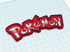 pokemon logotipo de forma cortador galletas pasteles play-doh cocina comedor hornear ir 3d print model - Mito3D