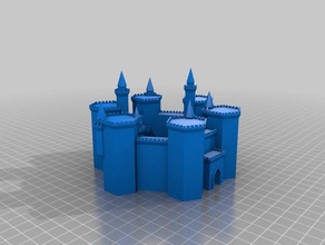 Burg Gebäude Strukturen angepasst 3d print model - Mito3D