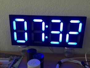 grande de 7 segmentos reloj electrónica 3d print model - Mito3D