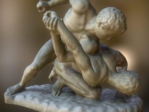 deux lutteurs de combat les analyses des répliques L'impression 3d Numérisation le patrimoine culturel la culture grec l'homme nu nude l'époque romaine sculpture statue lutte 3d print model - Mito3D