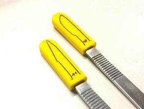 simple lame de scalpel couverture la main outils razorblade 3d print model - Mito3D
