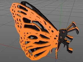 3d-Schmetterling Kunst 3d print model - Mito3D