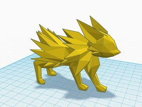 pokemon jolteon lowpoly 1 2 parts we3duk creatures figure model pokemongo go 3d print model - Mito3D