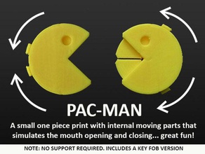 pac-man keychains arcade game car keys cartoon computer games creature fun gift home household key chain fob minecraft mount moving novelty office pacman present print-in-place unique 3d print model - Mito3D
