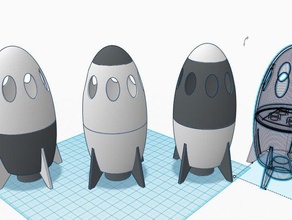 space rocket-duplo-Figur - Spielzeug Spiel Zubehör lego-duplo Raumschiff 3d print model - Mito3D