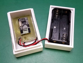 weather resistant vented project box 2xaa electronics aa battery iot nrf24l01 temperature enclosure sensor 3d print model - Mito3D