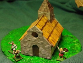 sassone burh piccola chiesa gli edifici le strutture storico storia viking wargame mappa 3d print model - Mito3D
