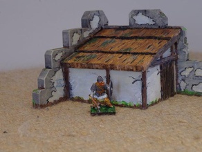 saxon burh choza de la muralla romana los edificios estructuras histórico historia saga vikingos wargame wargaming 3d print model - Mito3D