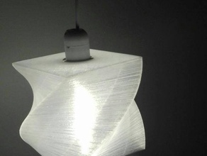 bükülmüş Kare tasarım abajur dekor ışık 3d print model - Mito3D